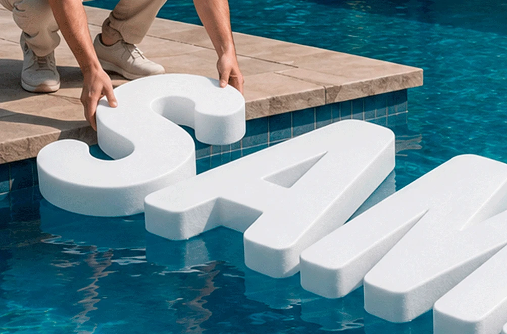 Floating Pool Letters Header 6 Horizontal