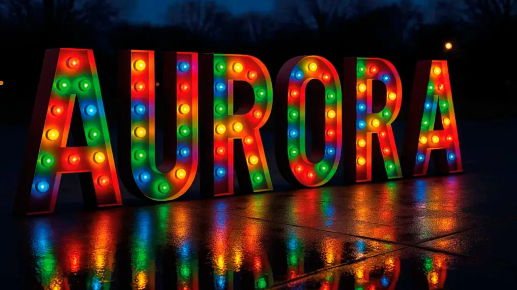 Letrero luminoso con letras 9