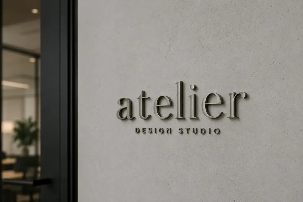 Logotipos de letras metálicas pequeñas 6 1